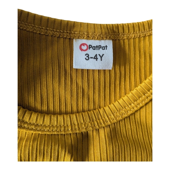PatPat Toddler Ribbed Top, Mustard Yellow. Size 3-4Y. - Picture 4 of 8